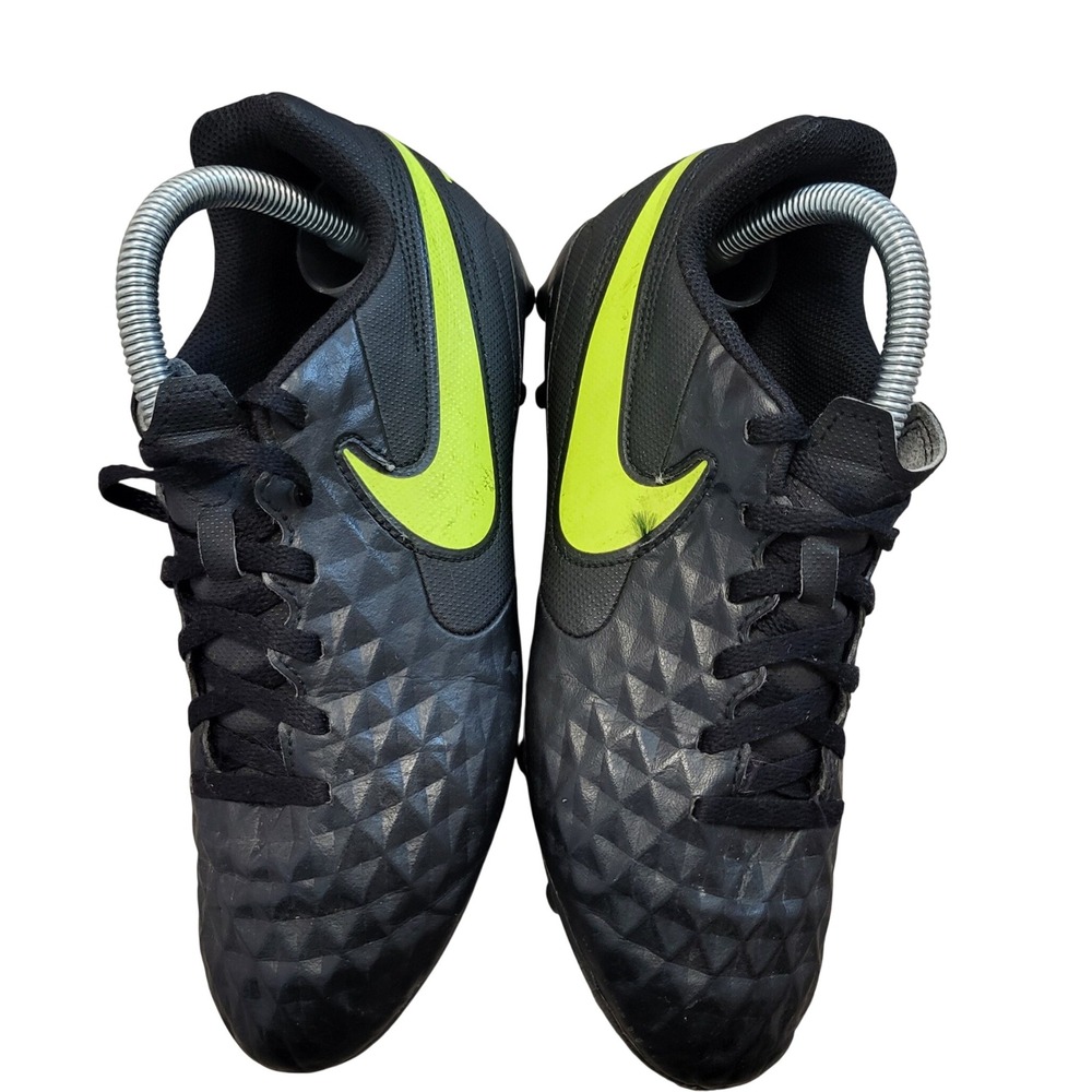 Nike Tiempo Legend‎ 8 Kids Soccer Cleats Black Volt Neon Lime Green Size 4.5Y